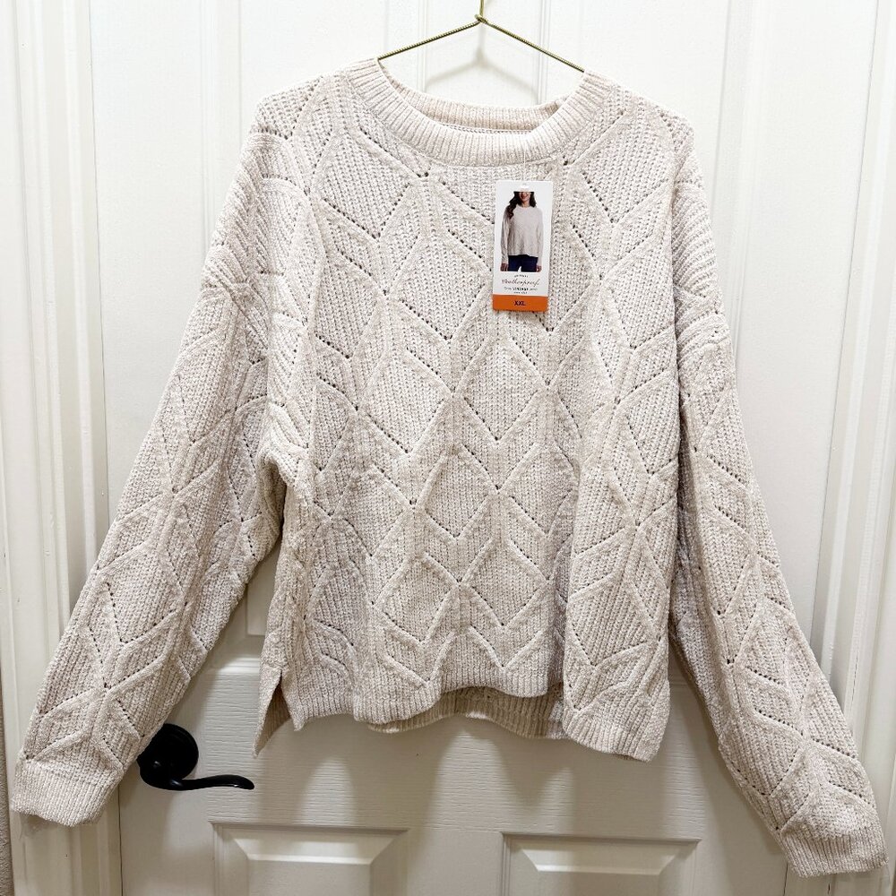 Weatherproof Women's Chenille Pullover Sweater Size XXL Soft Cozy Luxurious NEW